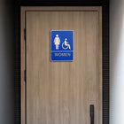 Futech Woman and Handicap with Braille Washroom Sign - Blue - 2 Pack-Adhesive Application included to mount