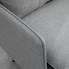 HOMCOM - Fauteuil d’appoint moderne avec large assise - pieds en acier - capitonné à boutons pour chambre - gris-Taille de l’assise : 24,8 po l x 18,9 po P (63 x 48 cm) 
