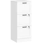 HOMCOM 3-Drawer Letter/A4 Filing Cabinet with Lock - White-Three file drawers minimizes office clutter
