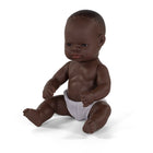 Miniland Anatomically Correct Newborn Doll - 12-5/8" - African Boy-Articulated, can be bathed and lightly-perfumed