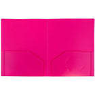 JAM Paper Heavy Duty Plastic Two-Pocket School Folders - Fuchsia Pink - 6 Pack-Size: 9.5 x 11.625 inches | Easily fits 8.5" x 11" documents