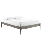 Modway - June Bois Cadre de lit plateforme Queen, Gris-Rubberwood Legs