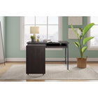 Thomasville Azuria 48" W Desk With Pull-Out Return And Power Center - Espresso -Geometric forms create a stylish and modern feel