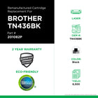 CIG Brother TN436BK Remanufactured Toner Cartridge - Extra High Yield - Black-6500
