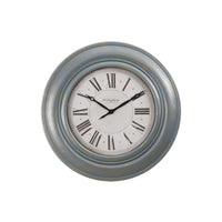 Monarch Specialties Clocks 30" Round Oversized Wall Clock - Antique Blue -Stylish 30" round wall clock in antique blue with subtle brushed gold accents for an elegant, transitional style, home decor accent