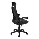 Monarch Specialties 7276 Multi-Position Office Chair - Black Leather-Look-Ergonomically designed, curved backrest that is tall and wide provides superior support, while the headrest, flip-up armrests, and an exceptionally thick, wide, and deep seat are all generously padded to deliver maximum comfort.