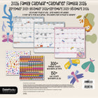 DateWorks 2026 16-Month Family Magnetic Wall Calendar - 12" x 12" - Bilingual-300+ stickers including fun kid stickers and functional reminder stickers