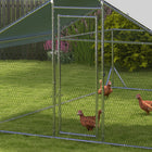 PawHut - Poulailler en métal, enclos à poules avec toit anti-UV-Fabriqué en acier galvanisé solide pour une structure stable 