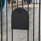 PawHut 30"-32" Extra Wide Pet Gate Barrier with Small Door - 30"H - Black-Strong sprayed metal frame with lead-free treated surface, safe