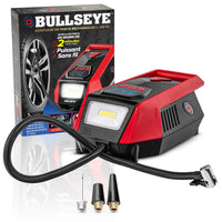 Bullseye 12V DC Tire Inflator with Digital Pressure Gauge-Bullseye 12-Volt DC tire inflator: inflate your car's tires (from 24 psi to 24 psi) in less than 2-minutes, providing a speedy solution for emergency tire inflation or routine maintenance, so you can quickly get on your way