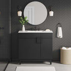 Modway Miles 36" Bathroom Vanity Cabinet - Black-Plumbing Cut-Out