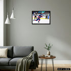 Frameworth Matthew Schaefer New York Islanders Action - Framed Canvas - 31.5" x 22.5"-Premium canvas print professionally stretched and stapled onto a solid wood frame and ready to display