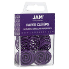 JAM Paper Circular Paper Clips - Round - Purple - 50 Pack-Size: 1 inch (Diameter) | Keep your stacks of paper organized with coloured paper clips