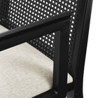Modway Monarch Wood and Rattan Dining Armchair - Black/Heathered Weave Ivory-9