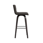 Armen Living - Vienna Tabouret de Bar Pivotant de 76 cm de Hauteur en Finition Bois Noir avec Similicuir Gris-5