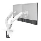 ShoppingAll Dual VESA Monitor Mount with Fully Adjustable Gas Spring Arm and Office Desk Clamp - White-Wide Compatibility: Supports 13"–32" monitors weighing 4.4–19.8 lb with VESA 75x75mm and 100x100mm mounting patterns, perfect for ergonomic work setups