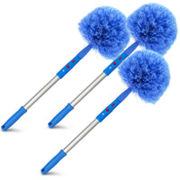 Gritt Commercial Cobweb Duster Brush - 6 11/16" Cobweb Corner Duster Brush - 20" Pole - 3 Pack-Excellent for accessing corners and tight spots with ease