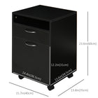 HOMCOM Vertical Filing Cabinet with Drawer Wheels - Black-Made of melamine coated particle board material for strength and stability
