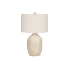 Monarch Specialties - Luminaire - 26 po H Lampe De Table - Crème Céramique - Abat-Jour Ivoire / Crème - Contemporain-Apportez chaleur et luminosité à votre maison avec cette élégante lampe de table contemporaine de 26 pouces d'hauteur en forme de pot de gingembre, en céramique émaillée crème texturée, surmontée d'un abat-jour en lin ivoire et d'un embout argenté