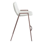 Zuo Desi Counter Stool - White/Walnut - Set of 2-3 year limited warranty