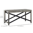 Outsunny - Table d’appoint en osier pour patio avec panneau en plastique sous le plateau entièrement tressé, gris mélangé-Toute la résine tressée en rotin PE est faite à la main pour un style élégant et robuste  