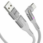 Statik PowerPivot Pro Nylon Braided Charge/Sync Cable USB-C to USB-C - 3.3 ft - White-Charging Light Indicator. The LED at the end of the cable shows you when your device is being charged, so you don’t have to check your phone’s battery all the time