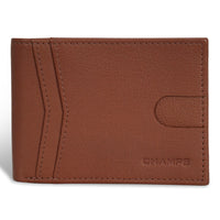 Champs Onyx Leather Access Top Wing Wallet - Brown-Leather Top wing wallet in gift box