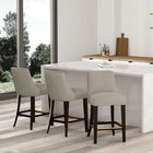 Manhattan Comfort - Beever tabouret de comptoir moderne en chenille 18,9" tapissé - taupe - lot de 3-Revêtement en chenille luxueuse avec rembourrage en mousse