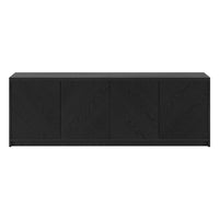 Hudson&Canal - Meuble TV Renad pour téléviseurs jusqu'à 78" - Grain noir-Un design contemporain moderne peut accueillir des téléviseurs jusqu'à 78 pouces pour votre espace de divertissement