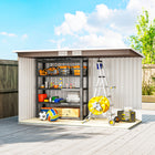 Outsunny 9' x 4' Outdoor Storage Shed - Light Grey-Sliding and lockable double doors for convenient access
