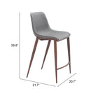 Zuo Magnus Counter Stool - Slate Grey/Walnut - Set of 2-8