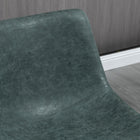 HOMCOM Counter Height Bar Stools with Back - Dark Green - 2 Pack-Colour: Dark Green