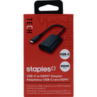 Staples USB-C to HDMI Adapter-Universal – Works with all brands of USB-C-equipped devices, as well as those that are full HD 1080p and 4K Ultra HD – an HDMI cable is required to complete setup