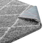 Modway - Toryn Réseau en losange Tapis 5 pi l x 8 pi L Shag Area - Gris et Ivoire-7