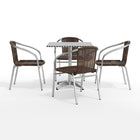 Flash Furniture – Table carrée de 27,5 po en aluminium avec 4 sièges en rotin, intérieur/extérieur (TLH28SQ020CHR4)-Table carrée