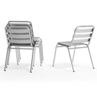 Flash Furniture Commercial Aluminum Indoor-Outdoor Restaurant Stack Chair with Triple Slat Back-Seat Height: 17.75"H (front) x 17"H (Back)