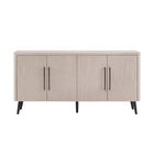 Manhattan Comfort Jodie 64.6" Mid-Century Modern Sideboard - Whitewashed Oak-Mid-Century Modern Sideboard and Buffet Stand for Dining Room and Living Room Use
