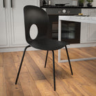 Flash Furniture HERCULES Series Designer Plastic Stack Chair with Black Frame - Black-770 lb. Weight Capacity