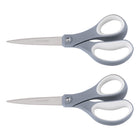 Ciseaux droits Softgrip Performance en titane de Fiskars - 20 cm - argent-Les ciseaux de mode Softgrip en titane de Fiskars en paquet 2 ont des lames en acier inoxydable de haute qualité revêtues de titane, trois fois plus dur que l'acier