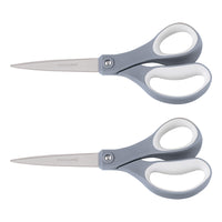 Ciseaux droits Softgrip Performance en titane de Fiskars - 20 cm - argent-Les ciseaux de mode Softgrip en titane de Fiskars en paquet 2 ont des lames en acier inoxydable de haute qualité revêtues de titane, trois fois plus dur que l'acier