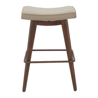 Zuo Divat Counter Stool - Beige/Walnut - Set of 2-Plush and durable faux leather fabric