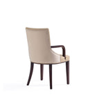 Manhattan Comfort Shubert 22.5" Modern Faux Leather and Velvet Upholstered Dining Armchair - Tan-Made to Last. Commercial Grade Product