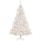 HOMCOM 6' Pre-Lit Artificial Christmas Tree with LED Lights - White-6ft tall artificial Christmas tree in a realistic tree style 