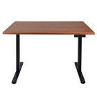 Ezywork Dual Motor Extended Width Electric Height Adjustable Standing Desk - 48" x 30" - Black Frame / Dark Walnut Table Top-Whole piece table top 48" x 30" (120cm x 75cm) 