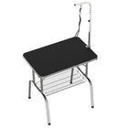PawHut - Table de toilettage avec bras réglable en hauteur de 8 à 39 pouces-Couleur : Noir, Argent 