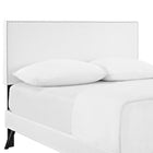 Modway Phoebe Vinyl Full Platform Bed with Round Splayed Legs - White-Non-Marking Foot Glides