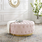 Modway Ensconce Tufted Performance Velvet Round Ottoman - Pink-Button Tufting