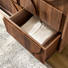 Modway Bulwark 3-Door Wardrobe Closet - Walnut-Plinth Base