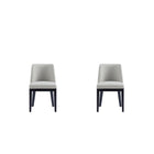 Manhattan Comfort - Lot de 2 chaises de salle à manger modernes Gansevoort 19 po en similicuir gris pierre-Chaise de salle à manger moderne pour salle à manger et usage de travail lot de 2