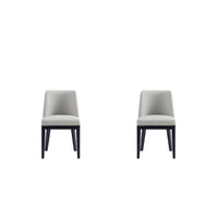 Manhattan Comfort - Lot de 2 chaises de salle à manger modernes Gansevoort 19 po en similicuir gris pierre-Chaise de salle à manger moderne pour salle à manger et usage de travail lot de 2